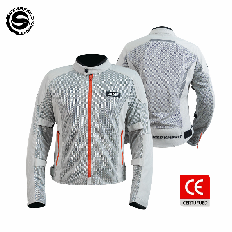 Motorcycle Gear White - SFK Grey-white Motorcycle Jacket Men's Riding