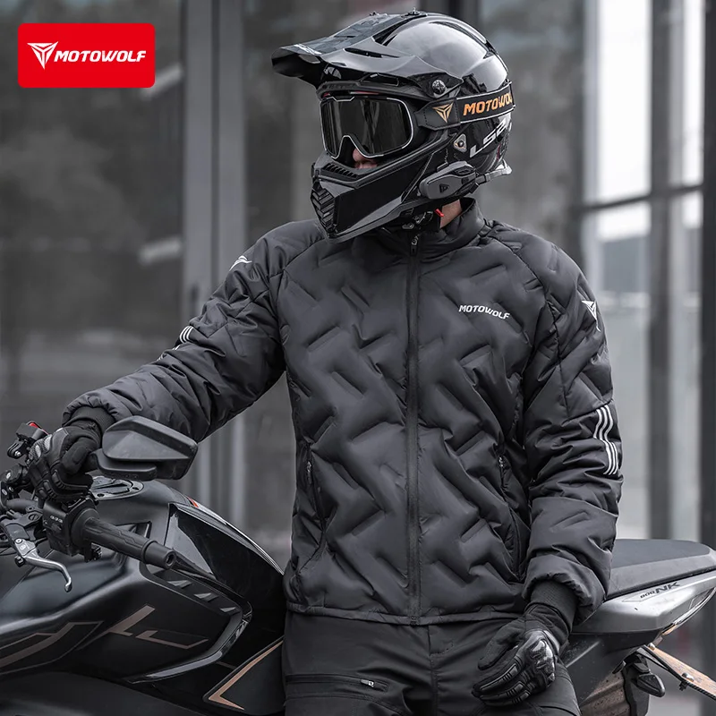 Motorcycle Gear White - Motorcycle Down Jacket Winter Waterproof White