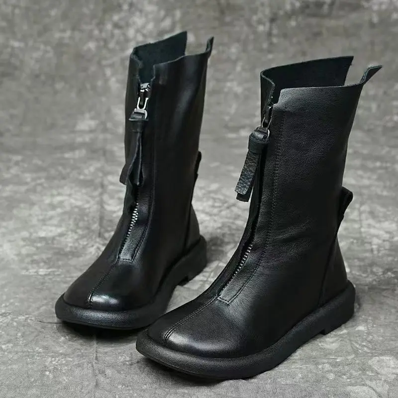 Motorcycle Gear Pants - Careaymade-New retro pu leather ingle boots
