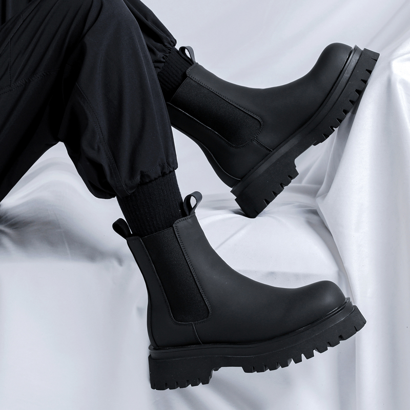 Motorcycle Gear Pants - 2026 Platform Black High Top Boots
