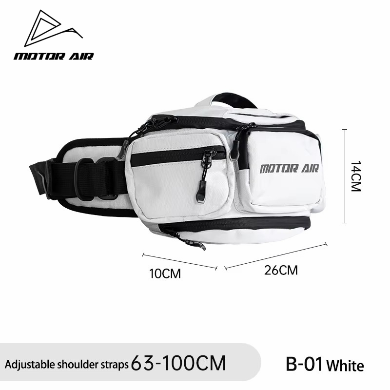 Motorcycle Gear White - Motor-Air White Motorcycle Cycling Waist Bag