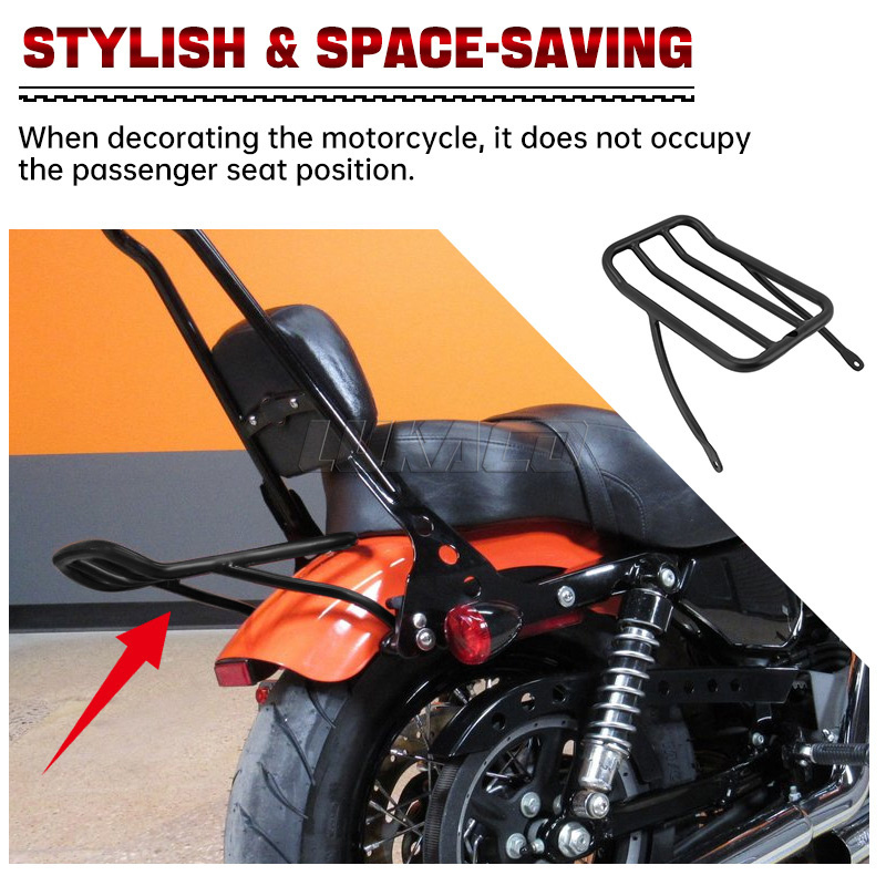 Black Motorcycle Iron Passenge - Motorcycle Gear Rack recension och pris