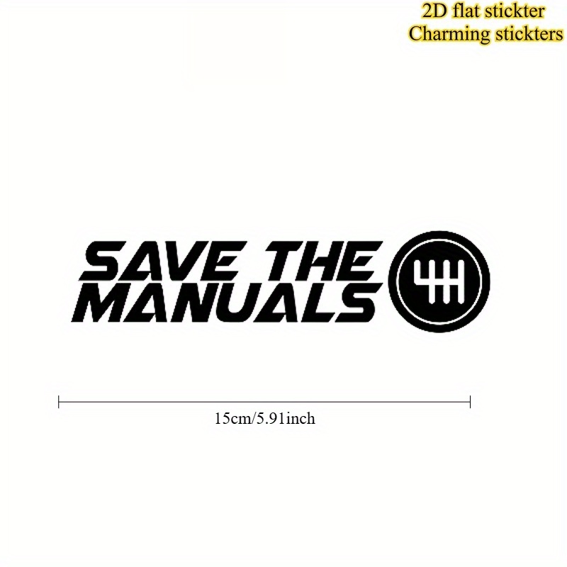 1Pc Save The Manuals Gear Viny - Motorcycle Gear White recension och pris