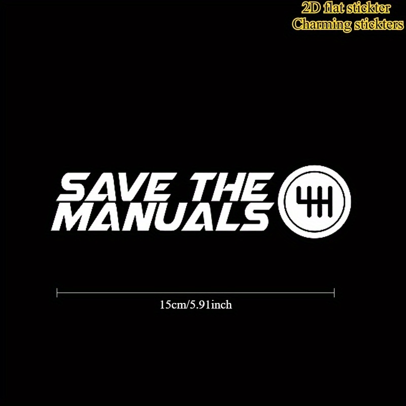 1Pc Save The Manuals Gear Viny - Motorcycle Gear White recension och pris