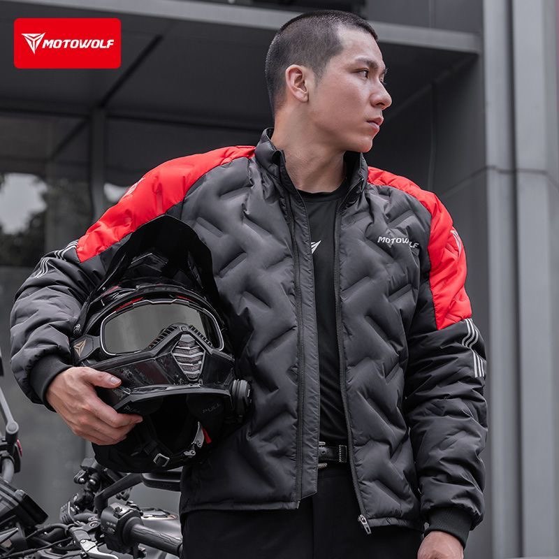 Motorcycle Down Jacket Winter  - Motorcycle Gear White recension och pris