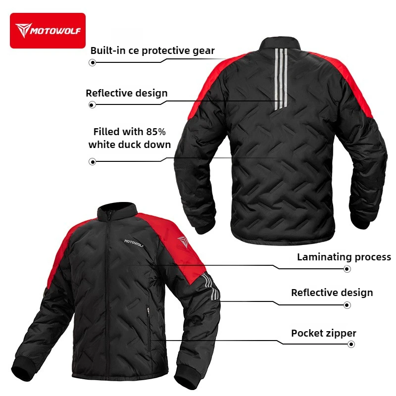 Motorcycle Down Jacket Winter  - Motorcycle Gear White recension och pris