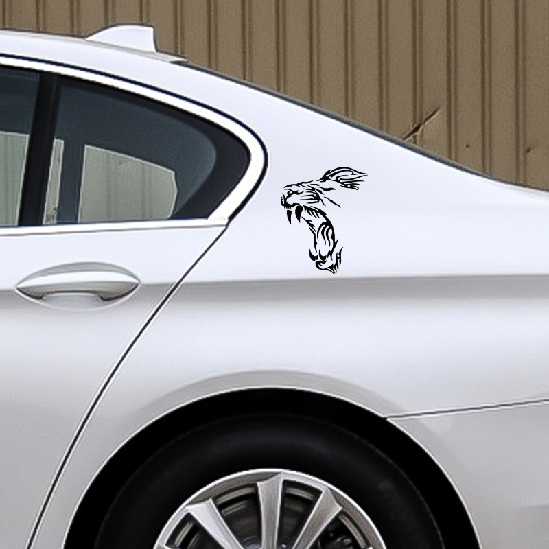 YAWN LION Funny Vinyl Decals M - Motorcycle Gear White recension och pris