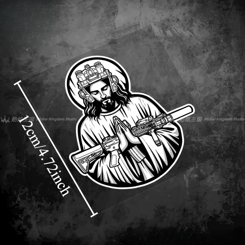 Tactical Black White Jesus Vir - Motorcycle Gear White recension och pris