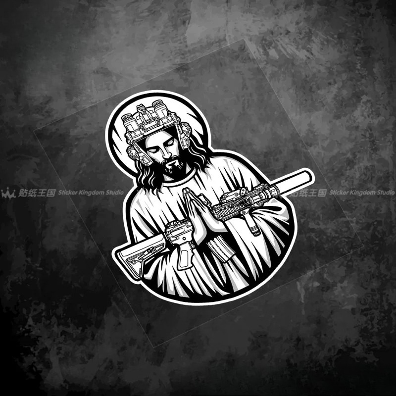 Tactical Black White Jesus Vir - Motorcycle Gear White recension och pris